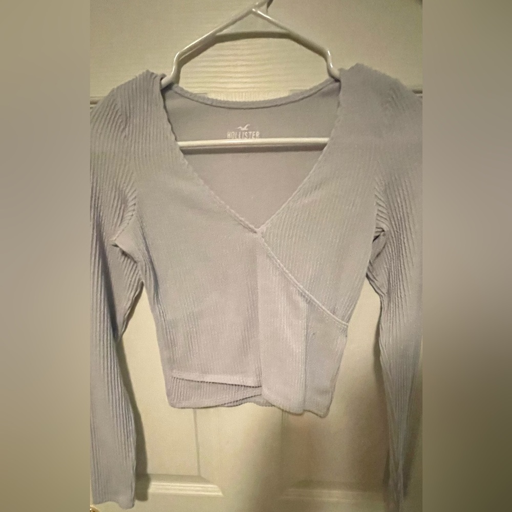 Blue Hollister Cute Long Sleeve Top